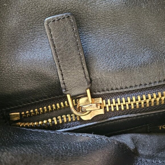 TOM FORD Black Leather Jennifer Double Zip Shoulder Bag Handbag Purse - Picture 9 of 16
